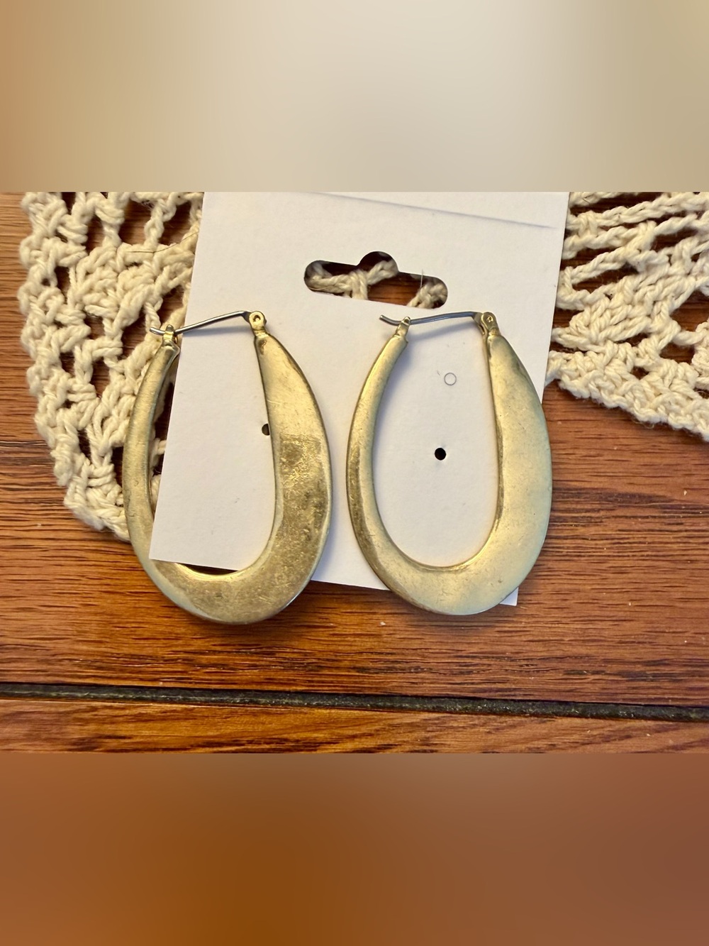 Source Unknown Gold-Tone Teardrop Hoop Earrings